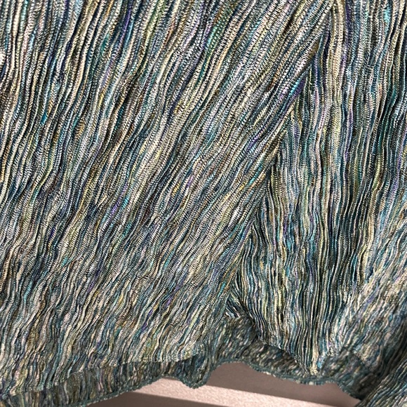 Citiknit Women’s Retro Long Sleeve Deep V Neck Flowy 90s Size XL Colorful Blouse - Picture 6 of 11